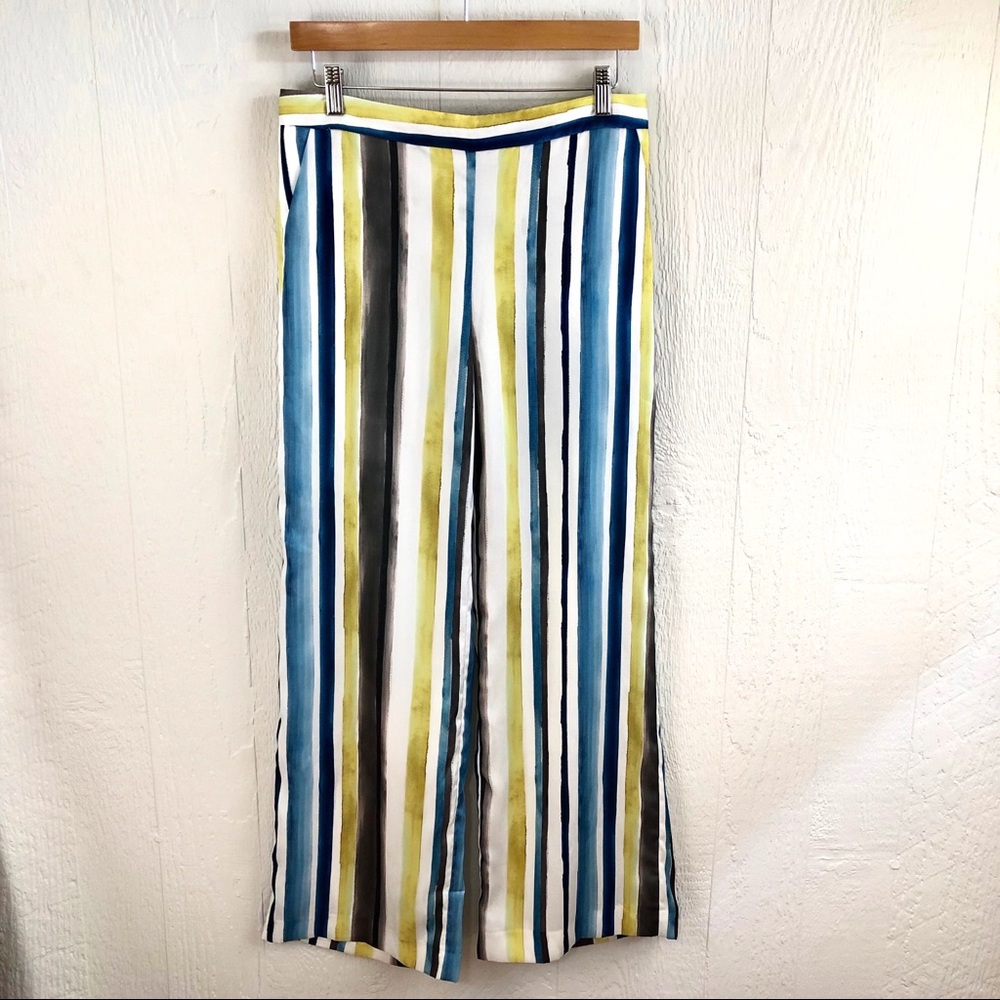 Zara Striped Silky Palazzo Wide Leg Pants